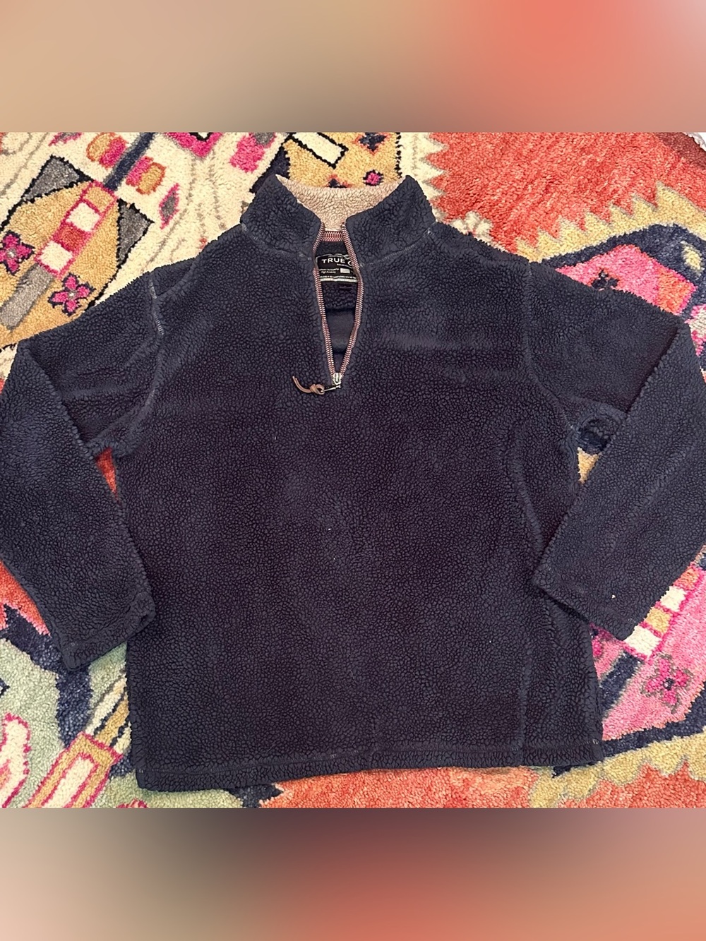 True Grit Men’s Navy Sherpa Zip-Up Pullover